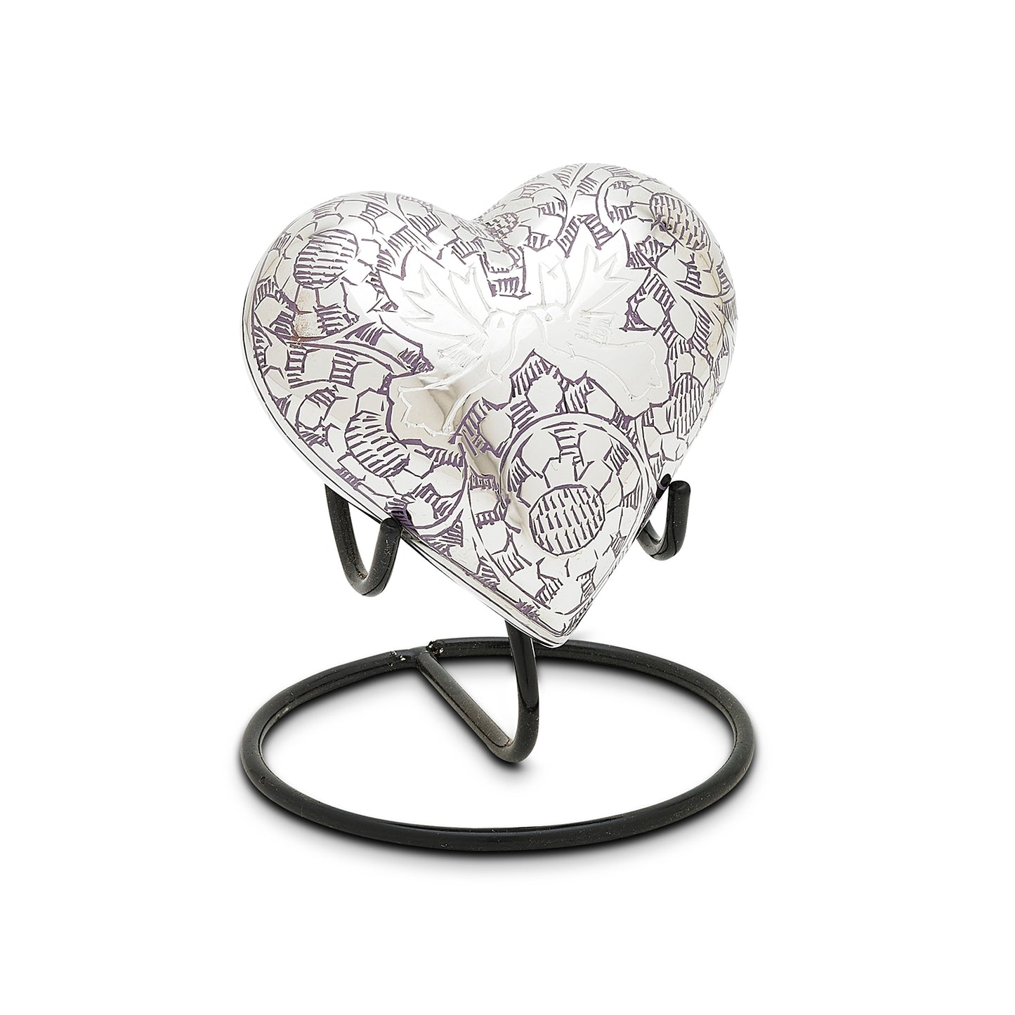 Purple Loving Doves Keepsake Heart image 0