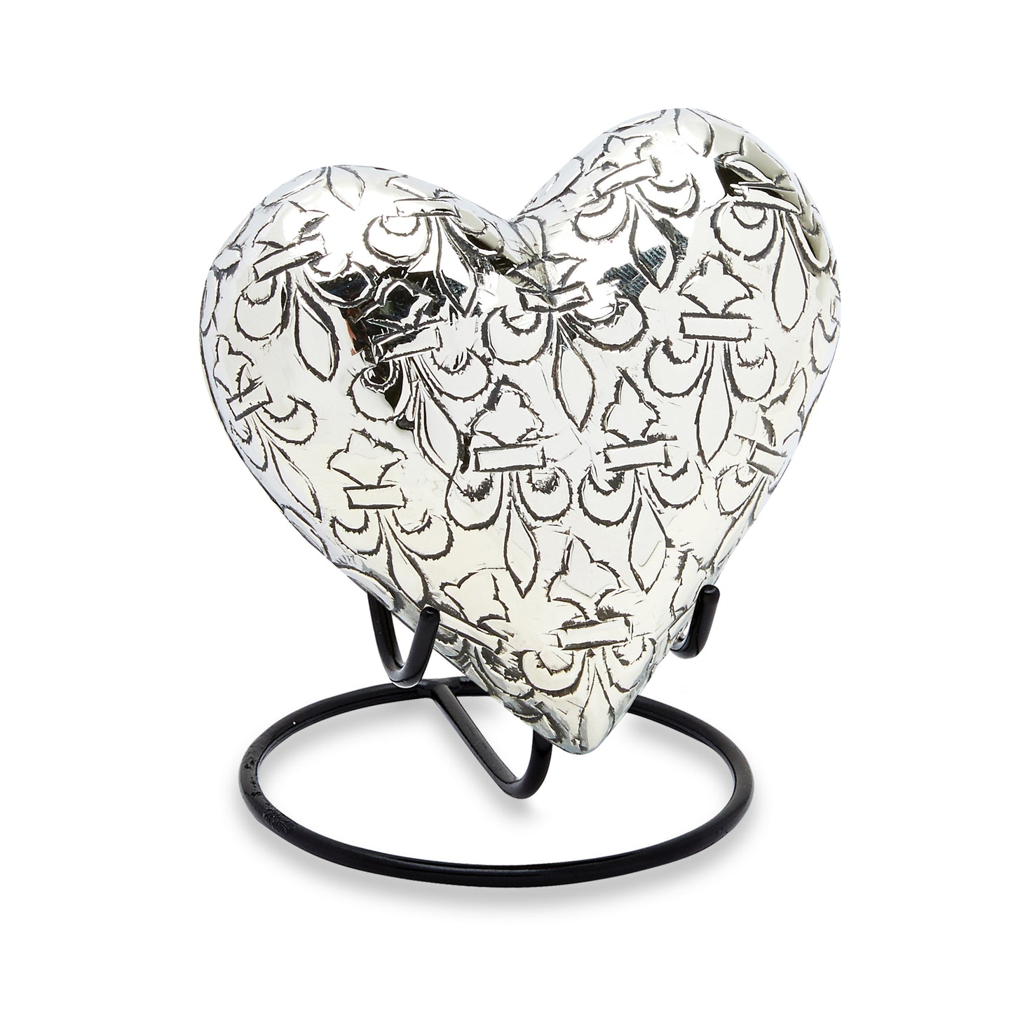Silver Fleur De Lis Keepsake Heart image 0