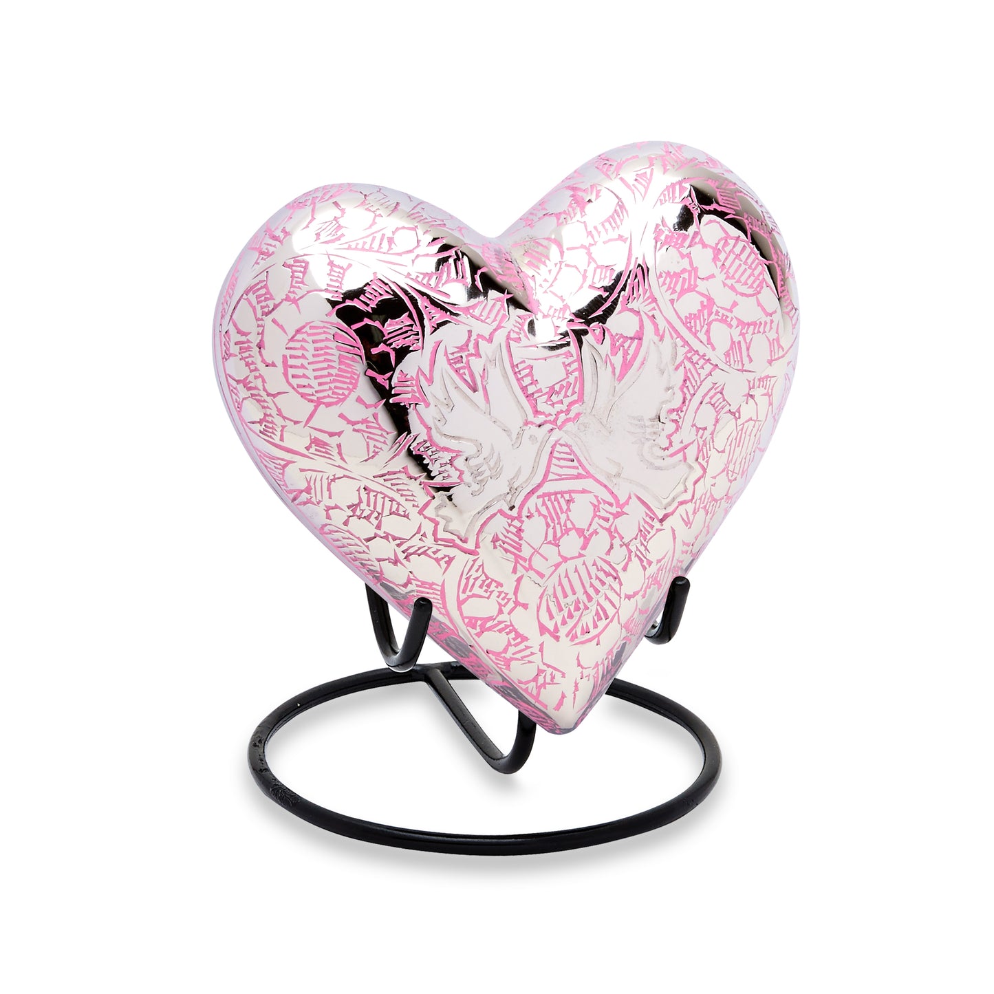 Pink Loving Doves Keepsake Heart image 0